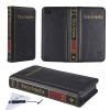 Eco-Fused Handmade Faux Leather Classic Book Case compatible with Apple iPhone 5 also includes 1 Short Stylus and 1 Eco-Fused Microfiber Cleaning Cloth (Encyclopedia/black)