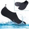Eco-Fused Women's Water Shoes with Elastic, Quick Dry, Breathable Fabric and Non-Slip Rubber Sole - Extra Comfort - Yoga, Pool, Beach (Water Shoes: Black, (S) US Size: 6-7 Length: 9-9.2")