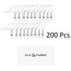 Eco-Fused 18mm Earring Hooks - 200 pcs - Coil and Ball Style Nickel-Free Ear Wires - Silver-Plated Steel- Great for DIY Earrings