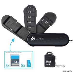 Memory Card Storage Case with Micro SD Reader (USB) - Swiss Army Knife Type Design with 3 Storage Blades - Fits 3X SD (SDHC/SDXC/TF) and 8X Micro SD (SDHC/SDXC/TF) Cards - Image 4